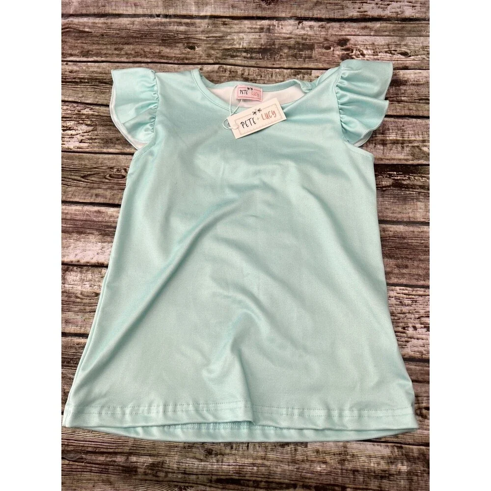 Pete + Lucy Aqua Ruffled Tulle Skirt Set Size 6X NEW Holiday Tutu Set